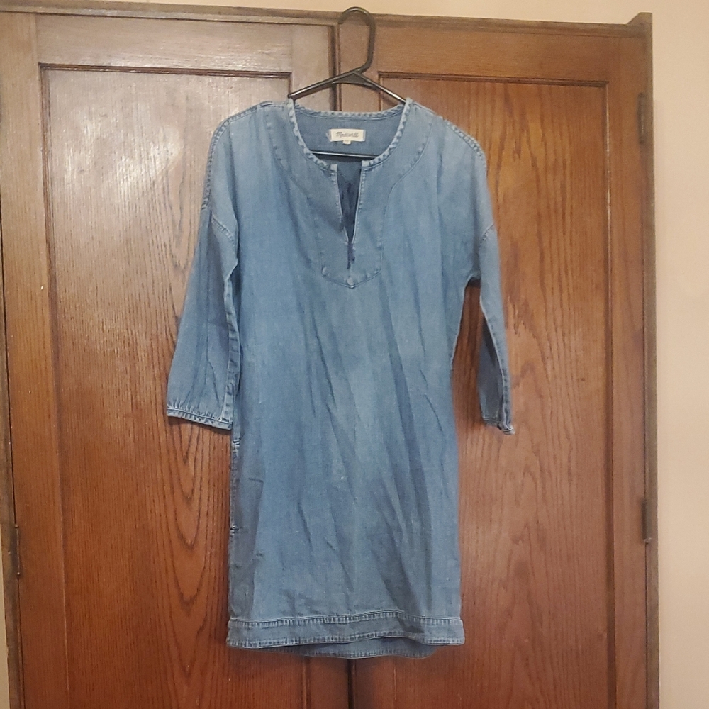 MADEWELL SIZE XXS Denim Blue Tunic Dress - Casual Lightweight Women's Dress